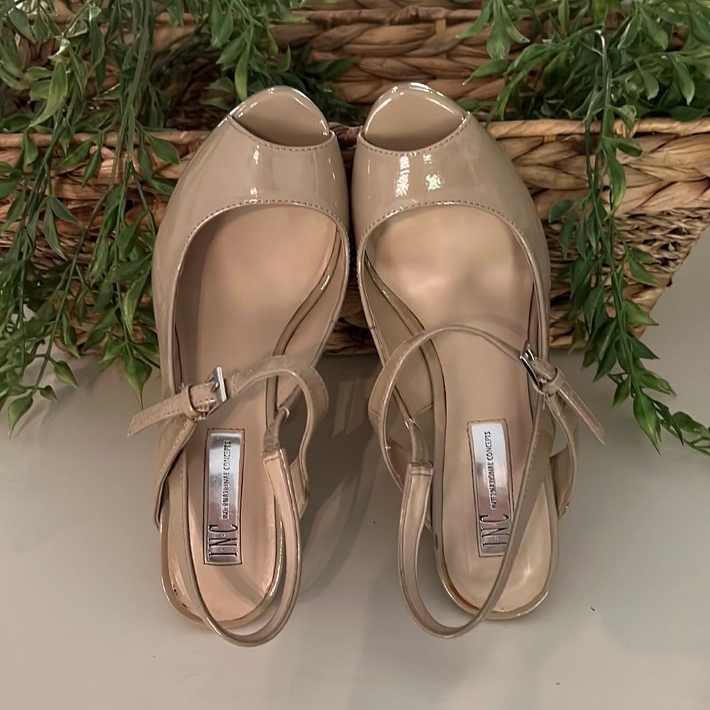 INC tan high heel sandals size 7